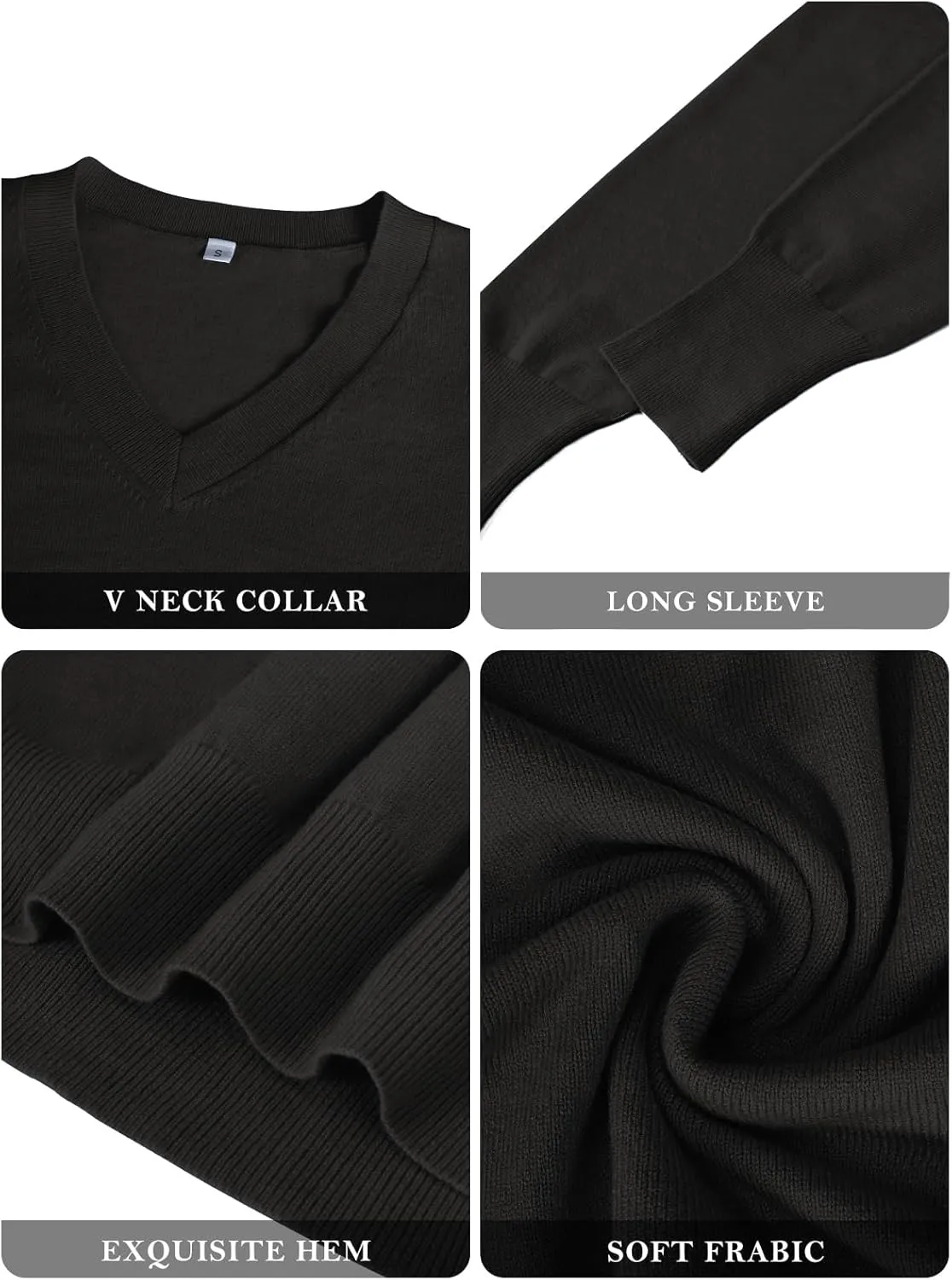 2025 Women's Sweaters Knitted Ribbed Casual Thin Long Sleeve Pullover V Neck Lightweight Sweatshirts Cute Blouse Tops