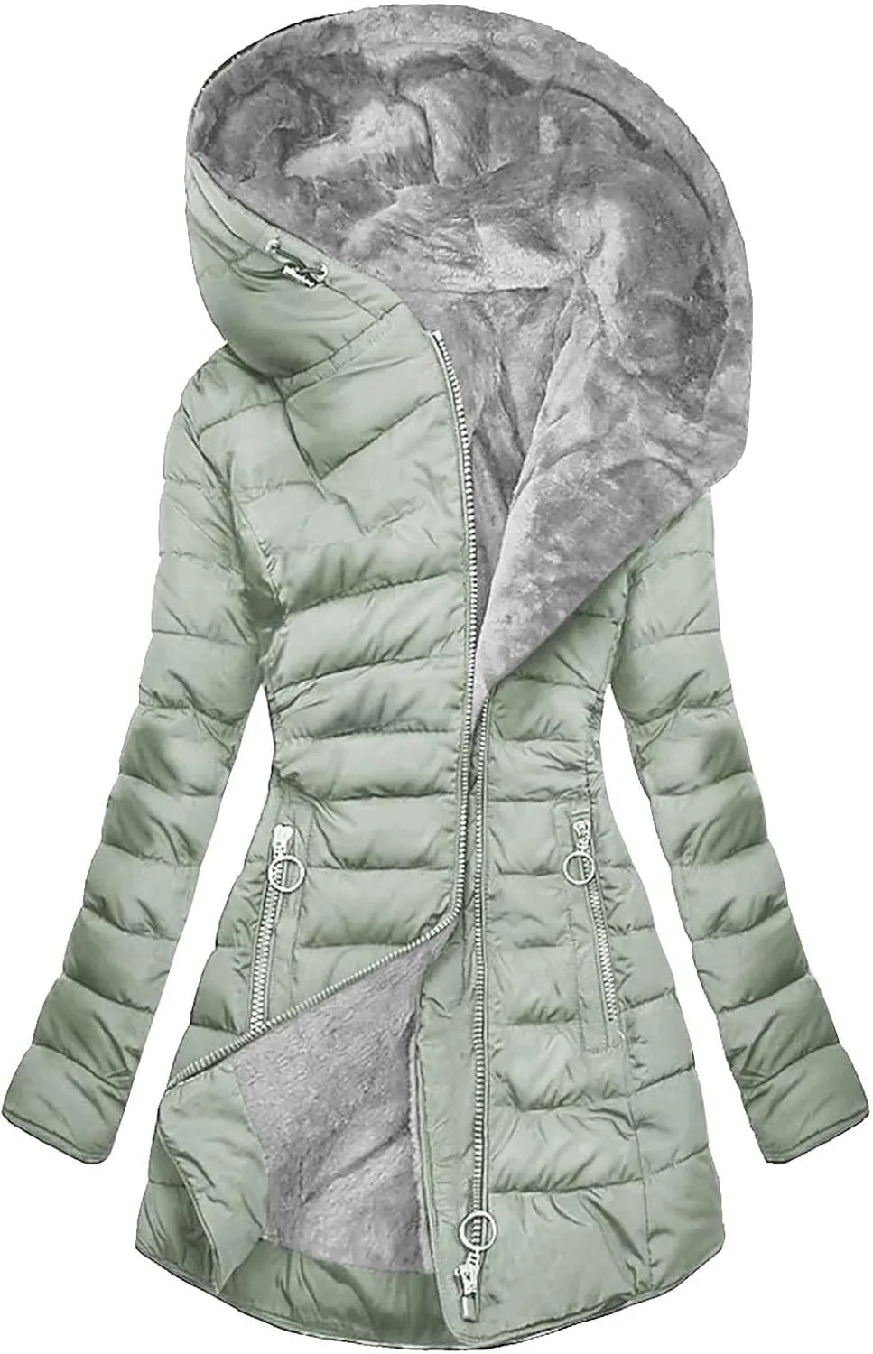 Ceboyel Winter Coats For Women With Hood Fleece Lined Thicken Puffer Coat Sherpa Warm Jackets Trendy 2023 Outfits Clothes