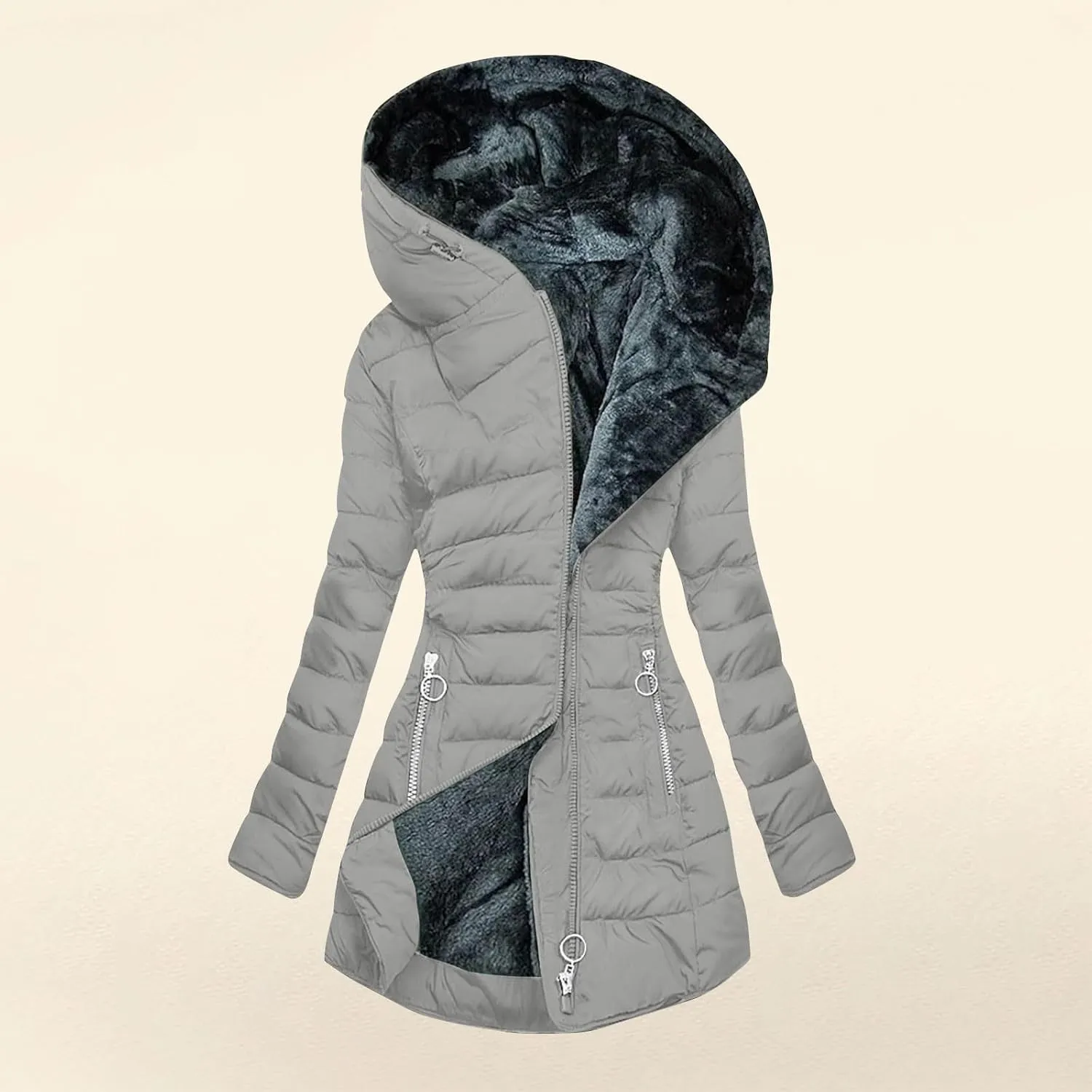 Ceboyel Winter Coats For Women With Hood Fleece Lined Thicken Puffer Coat Sherpa Warm Jackets Trendy 2023 Outfits Clothes