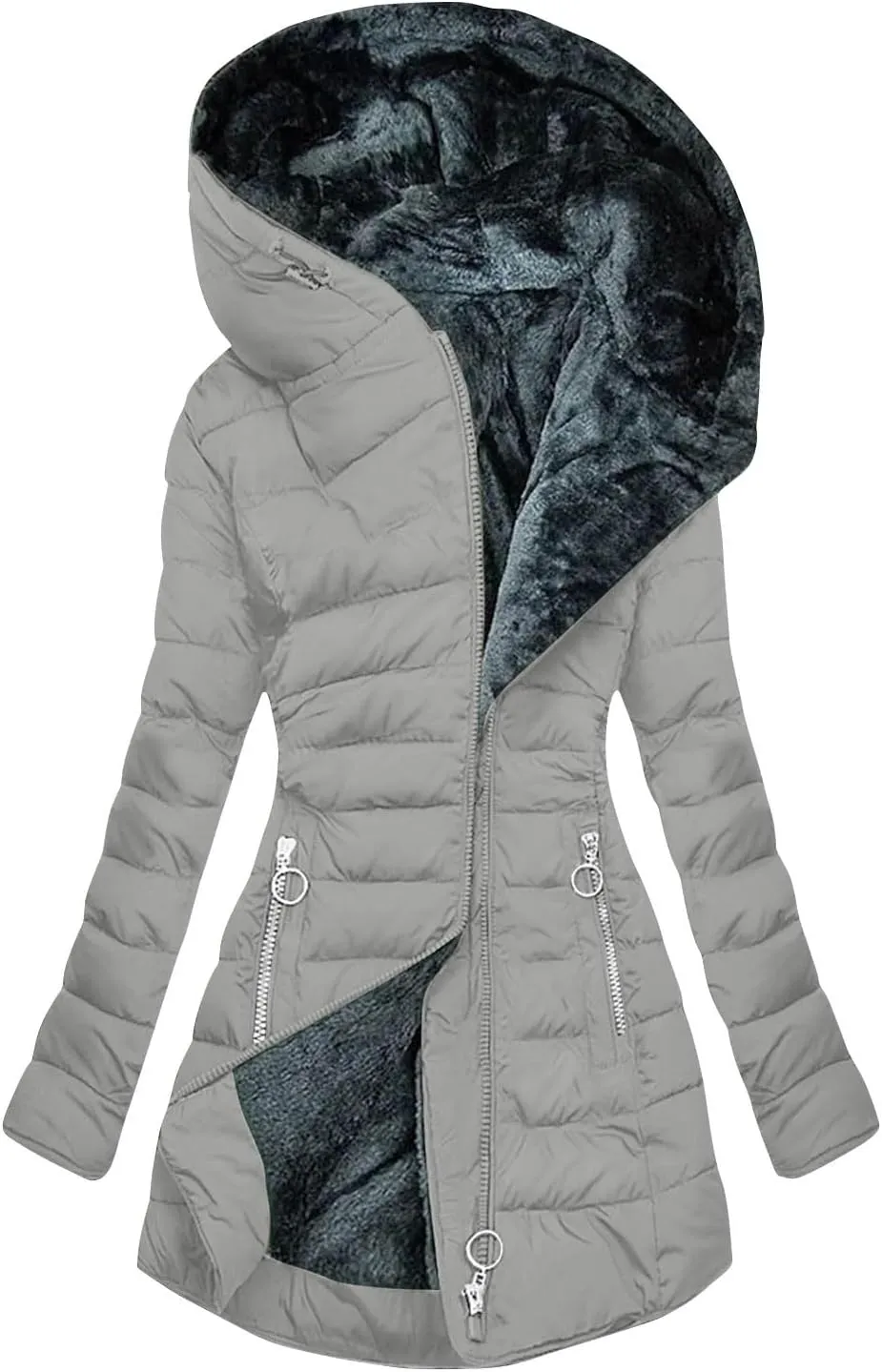 Ceboyel Winter Coats For Women With Hood Fleece Lined Thicken Puffer Coat Sherpa Warm Jackets Trendy 2023 Outfits Clothes