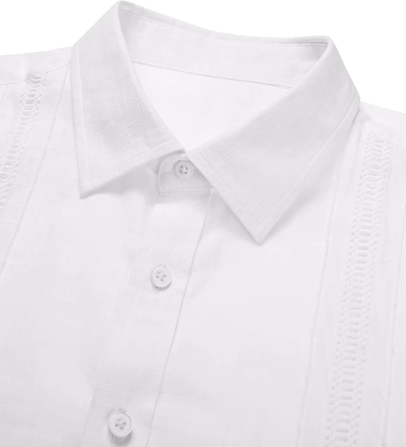 Guayabera Linen Shirts for Men Short Sleeve Button Down Shirt Hawaiian Shirt Cuban Summer Shirts Beach Shirts