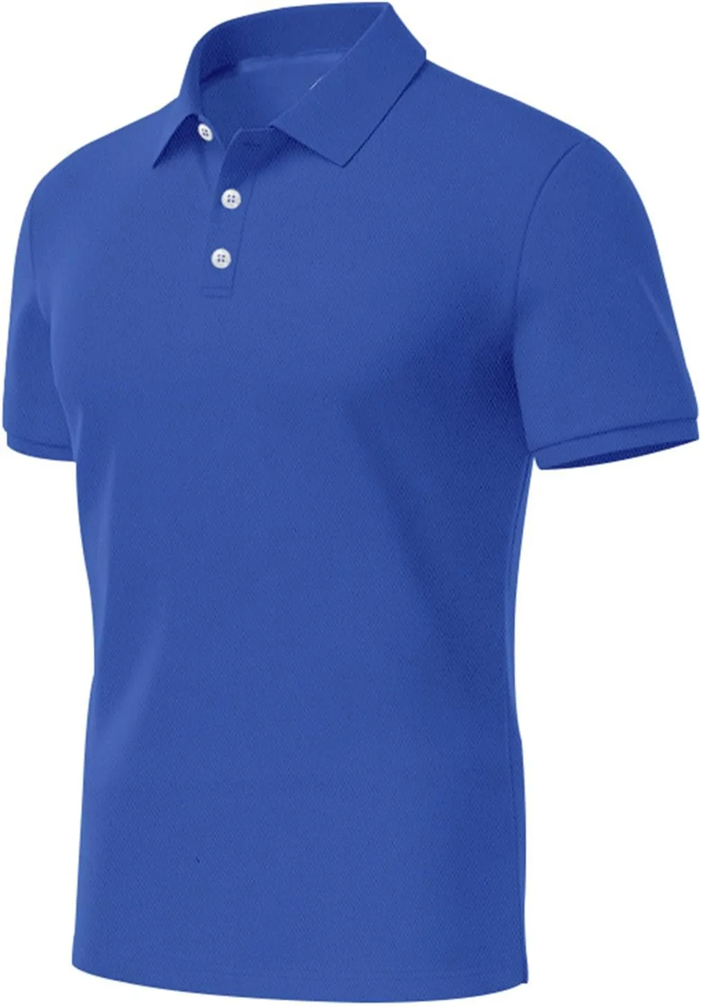 Men Polo Shirts Short Sleeve Casual for Golf, 3 Buttons Quick Dry Pique Jersey, Performance Work Polos with Collar