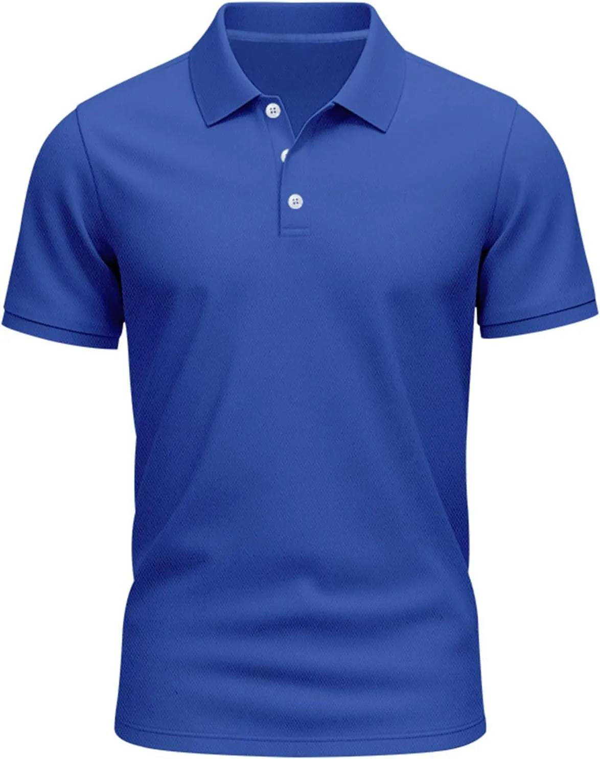 Men Polo Shirts Short Sleeve Casual for Golf, 3 Buttons Quick Dry Pique Jersey, Performance Work Polos with Collar