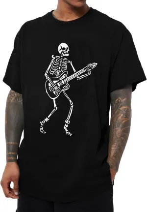 Mens Graphic Tees Vintage T-Shirts Oversized Letter Print Casual Crewneck Cotton Top Short Sleeve Rapper Streetwear