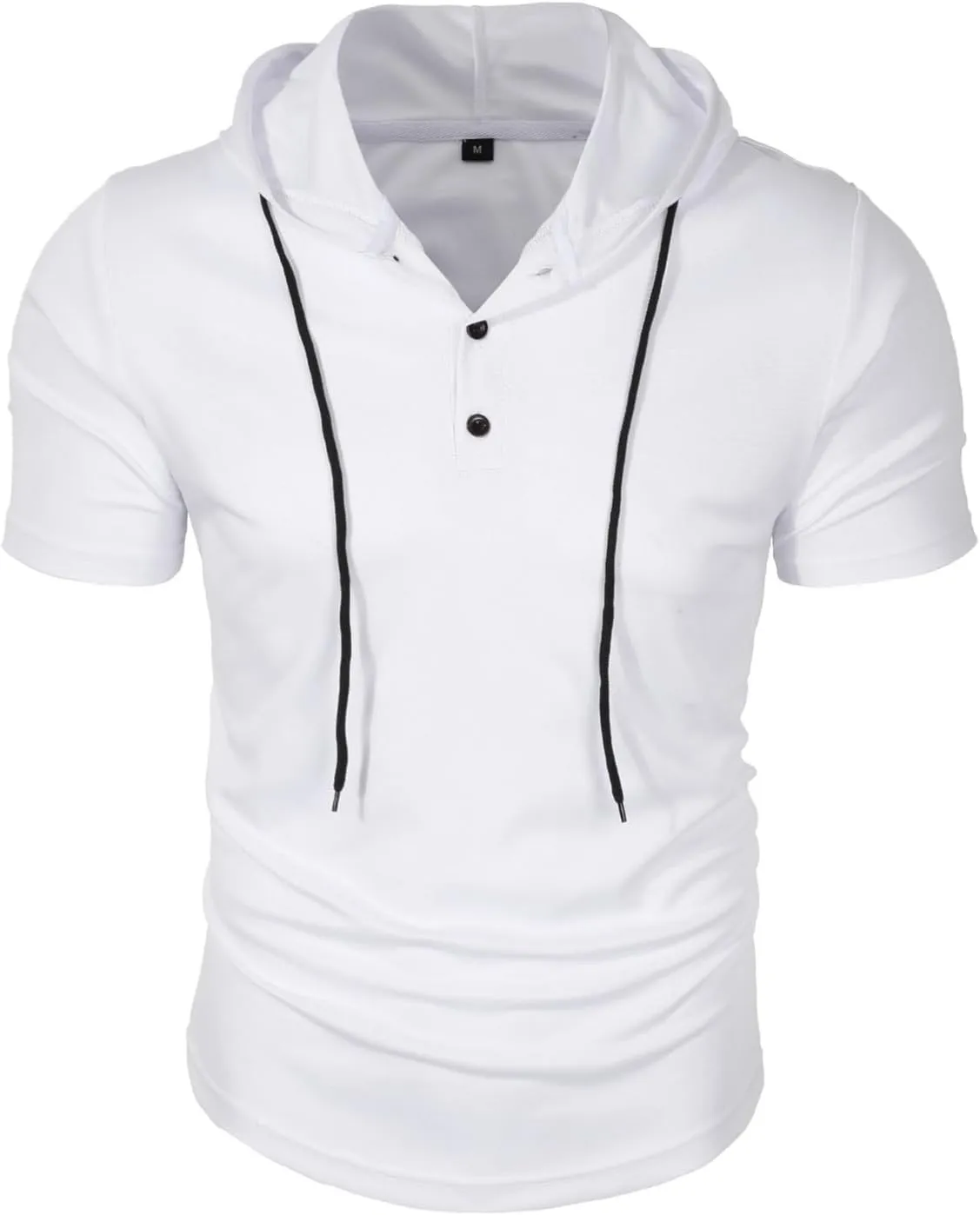 Mens Hoodies T-Shirts Fashion Short Sleeve Sweatshirts Athletic Lightweight Pullover Casual Solid Color Summer Blouse