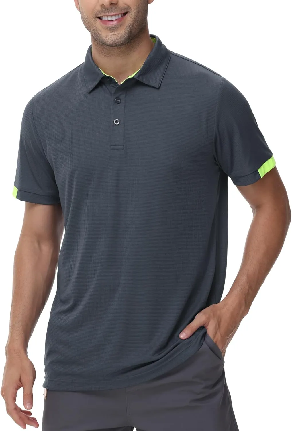 Mens Polo Shirts Short Sleeve Golf Polo T Shirts Lightweight Quick-Dry Sports Polo Shirts for Men 3 Pack