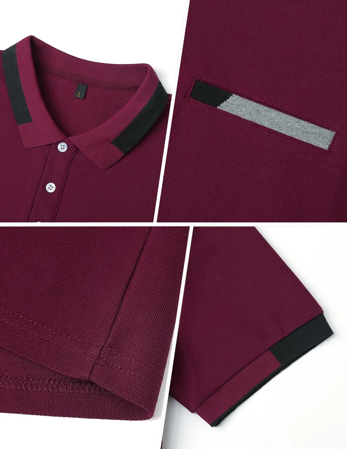 Mens Polo Shirts Short Sleeve Regular-Fit Quick-Dry Golf Polo Shirt Casual T Shirts Collared Shirts Short Sleeve