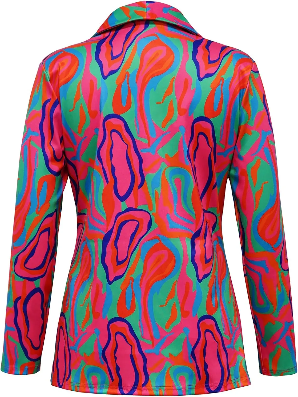 Plus Size Blazers for Curvy Women Sexy Trendy Colorful Oversize Graphic Open Front Jackets