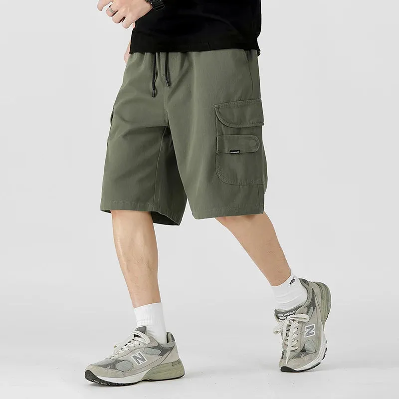 Wiaofellas  -  Summer New Men's Bermuda Casual Shorts Loose Straight Cotton Beach Solid Short Trousers Male Brand Soft Shorts E54