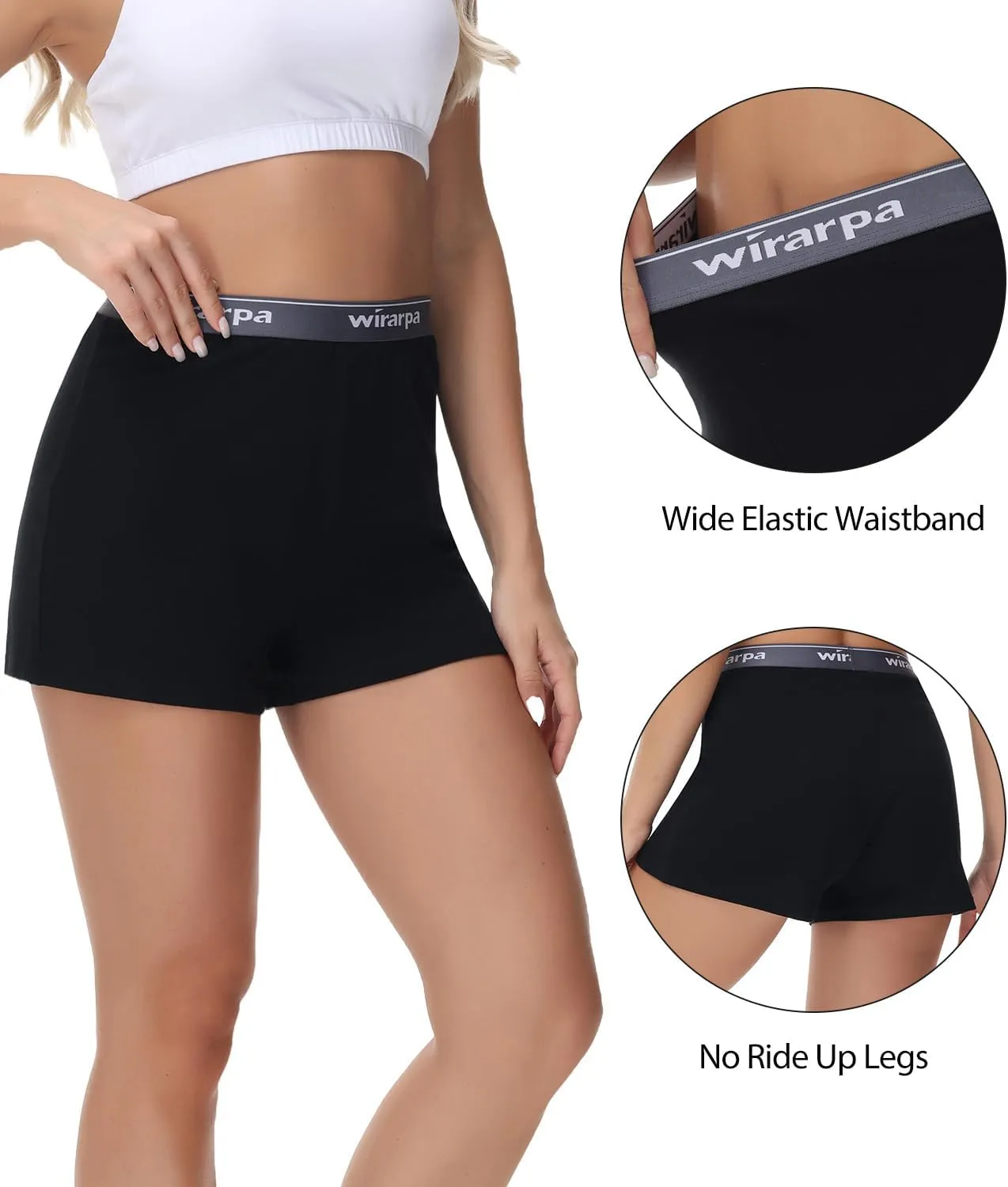 wirarpa Women's Cotton Sleep Shorts Comfywear Lounge Pajama Shorts 3 Pack