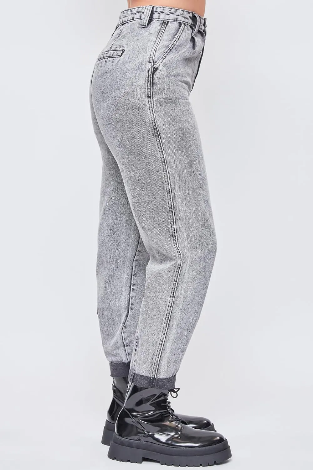 YMI Women's Pleated Mom Jeans