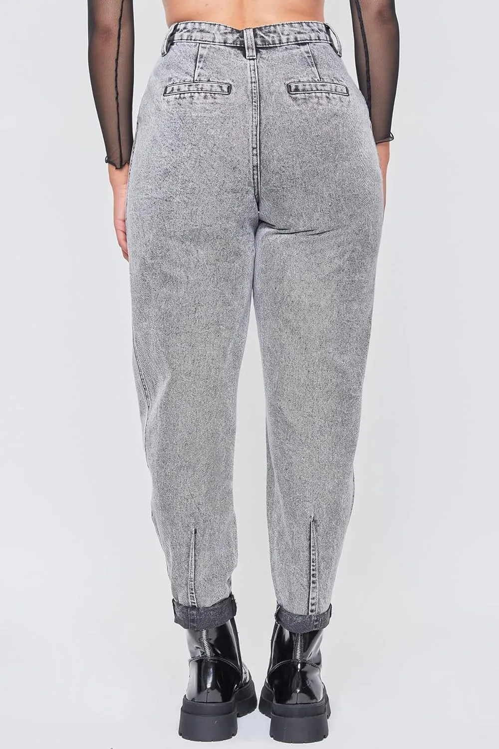 YMI Women's Pleated Mom Jeans