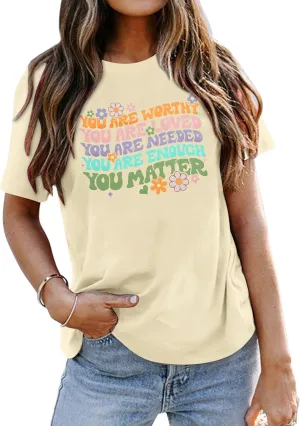 You Matter Shirt Women Teacher Inspirational Tee Top Mental Health Awareness Shirt